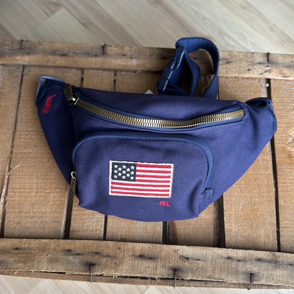 Navy Blue Ralph Lauren Canvas Fanny Pack